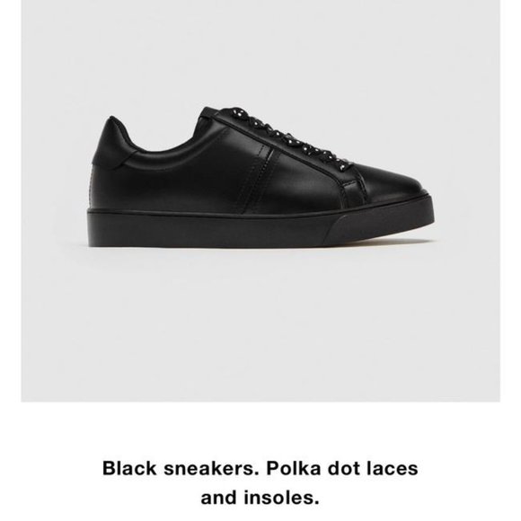 NWOT Zara Polka Dot Laced Sneakers.  SZ 10 - Picture 2 of 5